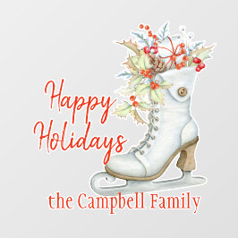 Vinilos Para Cristales Navidades Personalizado de patinaje sobre hielo de