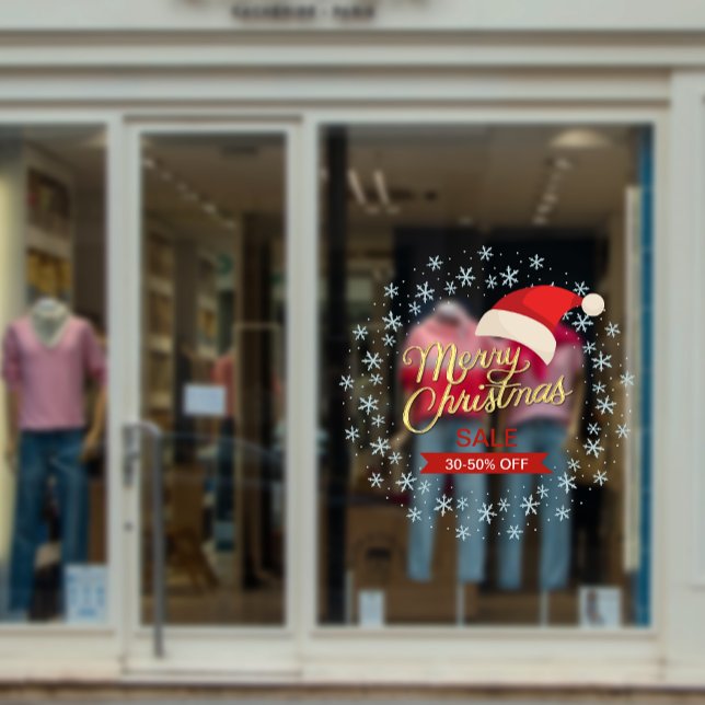 Vinilos Para Cristales Navidades personalizados Comerciales de venta de c (custom Christmas Snowflake Sale Business Ads Window Cling)