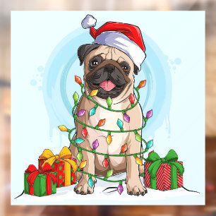 Vinilos Para Cristales Navidades Pug