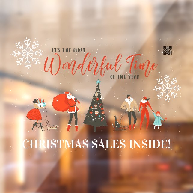 Vinilos Para Cristales Navidades retro | Código QR de ventas de vacacione (Hoja 2)