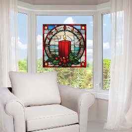 Vinilos Para Cristales Navidades Rojos Cndl Faux Stained Vidrio Cling