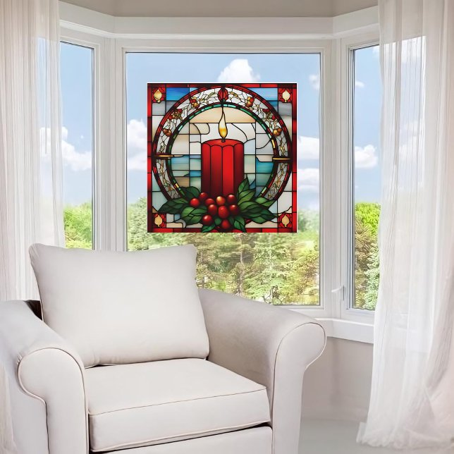 Vinilos Para Cristales Navidades Rojos Cndl Faux Stained Vidrio Cling (Subido por el creador)