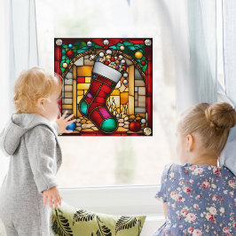 Vinilos Para Cristales Navidades rojos levantan volante de vidrio manchad