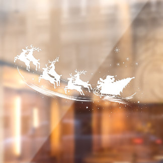 Vinilos Para Cristales Navidades Silhouette Santa Claus Sleigh Reindeer
