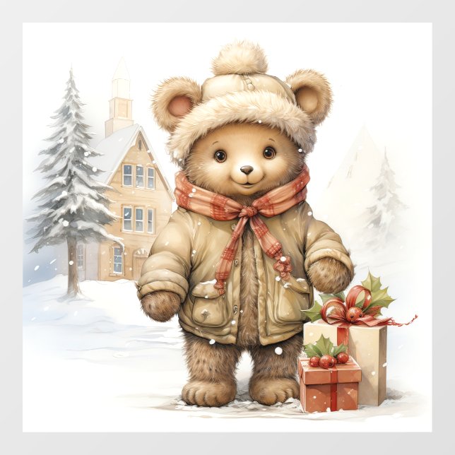 Vinilos Para Cristales Navidades Teddy Bear Window Cling (Hoja)