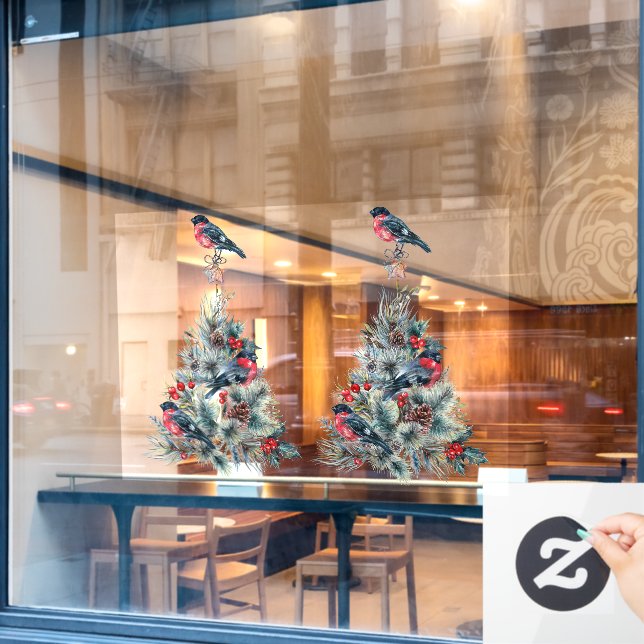 Vinilos Para Cristales Navidades Tee con Red Robin (Ventana de cafetería)