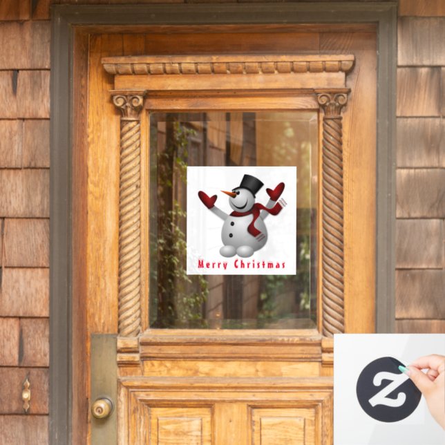 Vinilos Para Cristales Navidades Ventana Cling Happy Snowman (Puerta de casa)