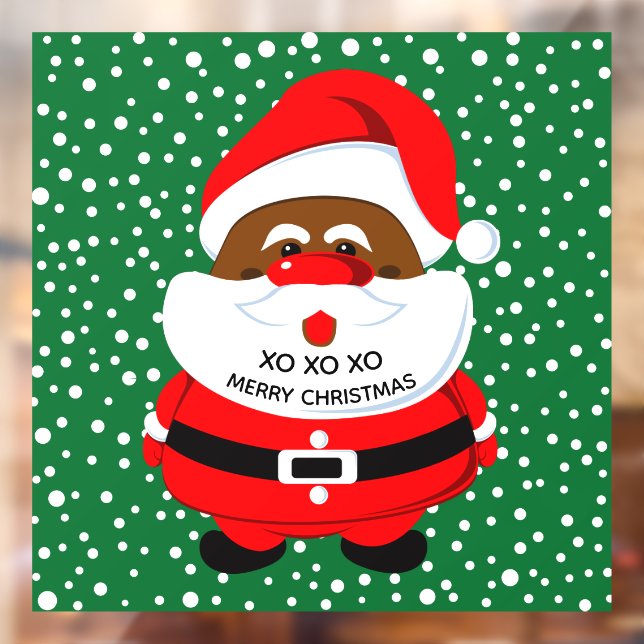 Vinilos Para Cristales Navidades verdes de Santa Claus afroamericanos (Hoja 2)