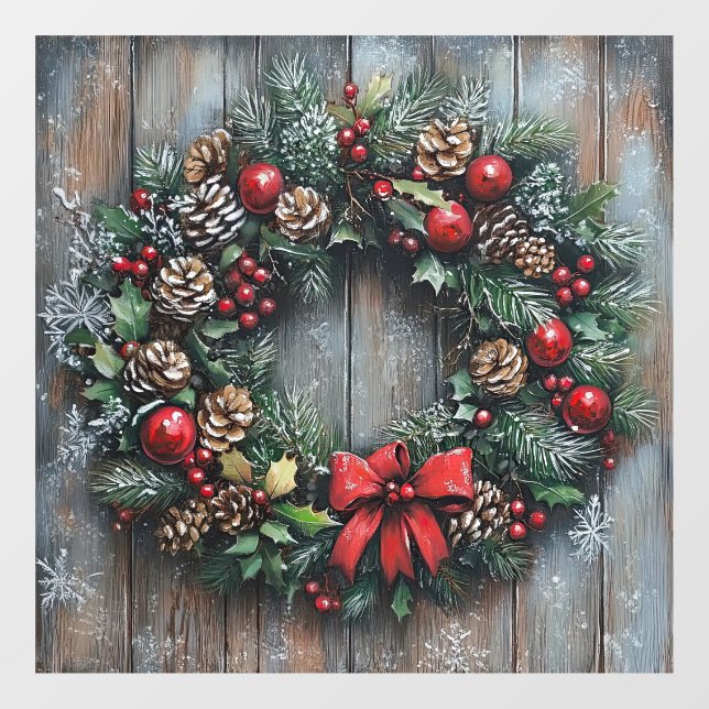 Vinilos Para Cristales Navidades Wreath Window Cling (Hoja)
