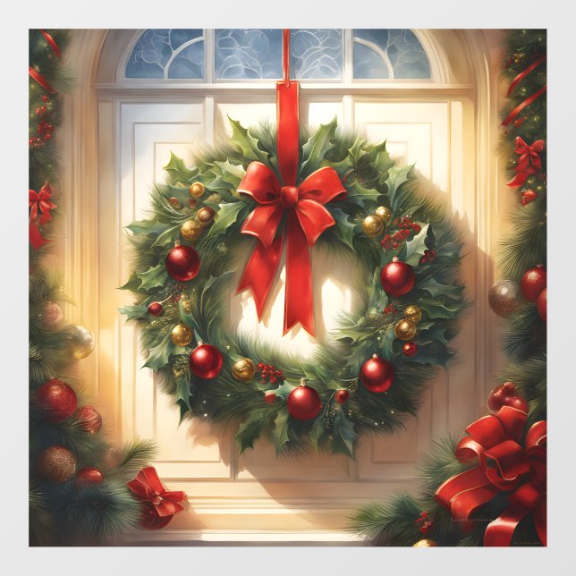 Vinilos Para Cristales Navidades Wreath Window Cling (Hoja)