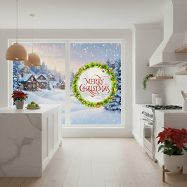 Vinilos Para Cristales Navidades Wreath Window Cling