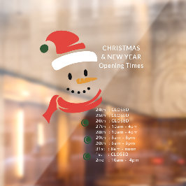 Vinilos Para Cristales Navidades y Año Nuevo horario Santa Snowman