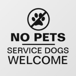 Vinilos Para Cristales Negocio de Bienvenida Perros de Servicio Sin Masco