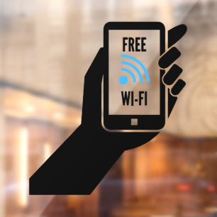 Vinilos Para Cristales Negocio de Cafetería de Donas con Wi-Fi Gratuito T