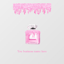 Vinilos Para Cristales Negocio de perfume de purpurina rosa Monograma 