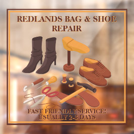 Vinilos Para Cristales Negocio de taller de reparación de zapatos y bolso