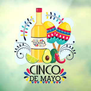Vinilos Para Cristales Negocio Mexicano de Tequila Cinco de Mayo