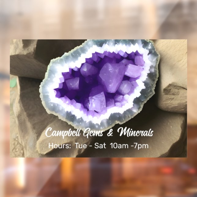 Vinilos Para Cristales Negocio personalizado de geoda de amatista elegant (Hoja 2)