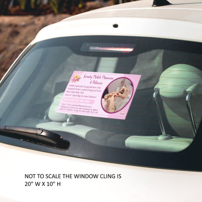 Vinilos Para Cristales Negocio personalizado de uñas móviles manicura ped (This Customize Mobile Nails Manicure Pedicure Business Window Cling is perfect for you suv or car.
)