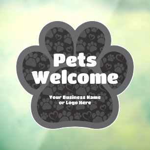 Vinilos Para Cristales Negocio Personalizado Huella de Garra Perros Amiga