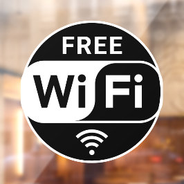 Vinilos Para Cristales Negocio Wifi Gratuito Blanco Negro
