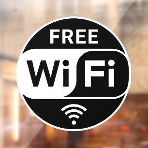 Vinilos Para Cristales Negocio Wifi Gratuito Blanco Negro