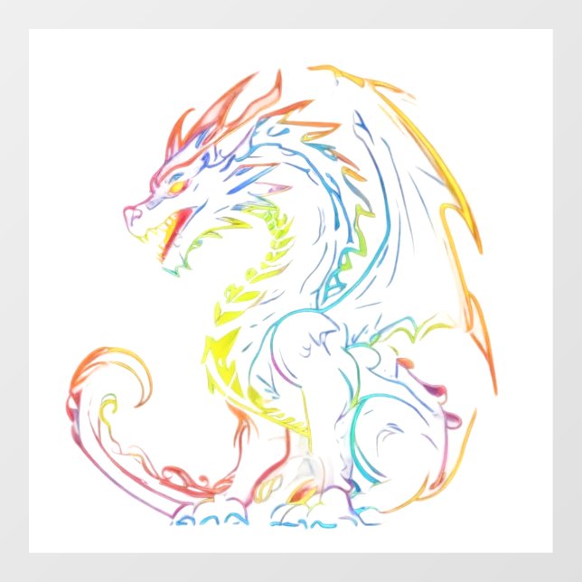 Vinilos Para Cristales Neon Dragon Window Cling (Hoja)