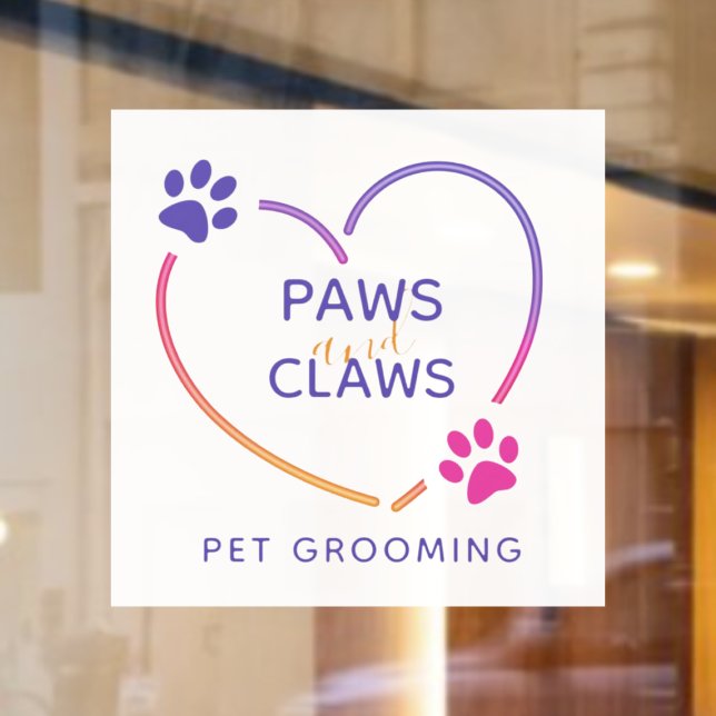 Vinilos Para Cristales Neon Pink Purple Mascota Grooming Business (Subido por el creador)