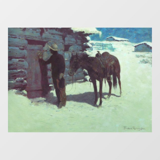 Vinilos Para Cristales Nieve de invierno de caballos y bovinas (Hoja)