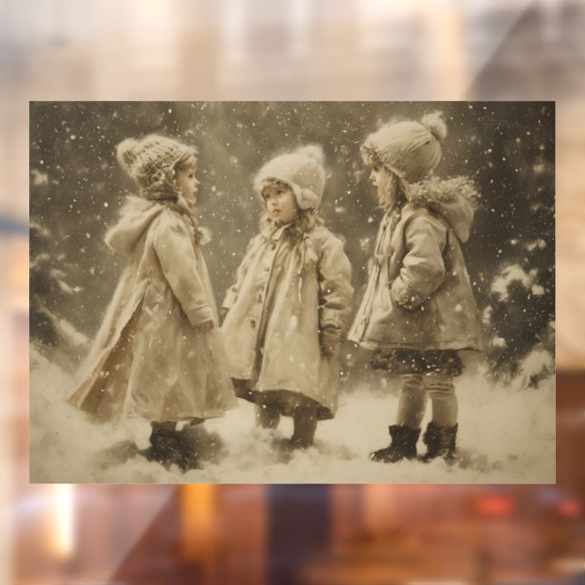 Vinilos Para Cristales Niños en invierno (Hoja 2)