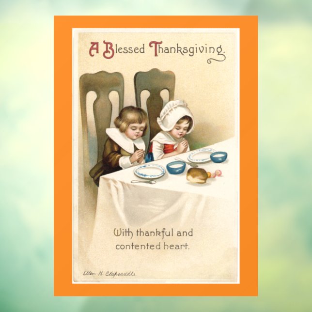 Vinilos Para Cristales Niños peregrinos orando durante la ventana (Hoja 3)