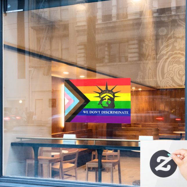 Vinilos Para Cristales No Discriminamos", negocios LGBT amigables con los (Ventana de cafetería)