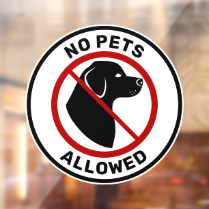 Vinilos Para Cristales No se Permiten Mascotas con Cabeza de Perro Adorab