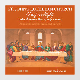 Vinilos Para Cristales Noche de Oración de Iglesia personalizar La Última