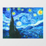 Vinilos Para Cristales Noche Van Gogh Starry<br><div class="desc">Ventana con pintura al óleo de Vincent van Gogh La noche estrellada (1889). Inspirado por su estancia en un asilo,  el arte representa un pueblo bajo un cielo nocturno de estrellas y luna azul y amarilla. Un gran regalo para los aficionados al post-impresionismo y al arte holandés.</div>