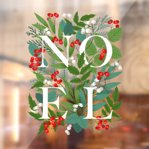 Vinilos Para Cristales NOEL Greenery Berries Holiday