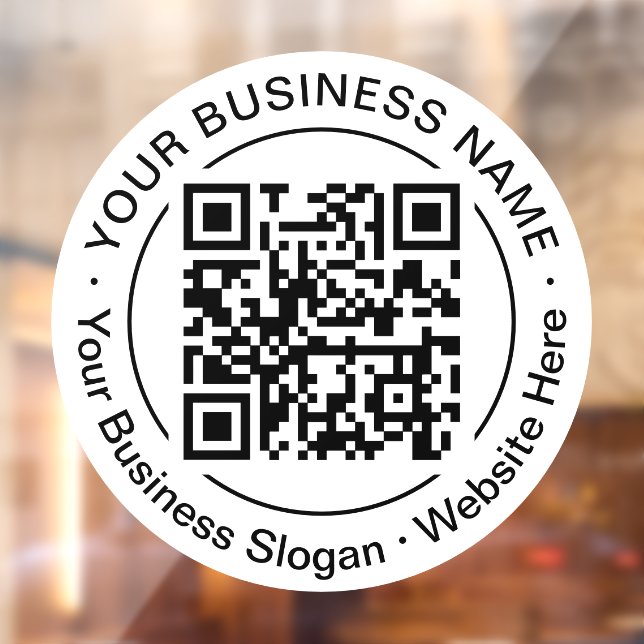 Vinilos Para Cristales Nombre Comercial Código QR Negro Moderno Eslogan R (Hoja 2)