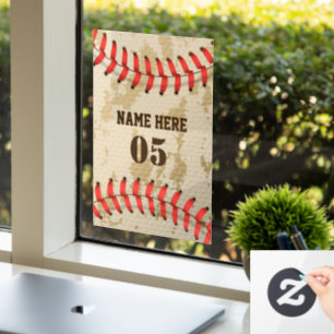 Vinilos Para Cristales Nombre de béisbol vintage personalizado número ret