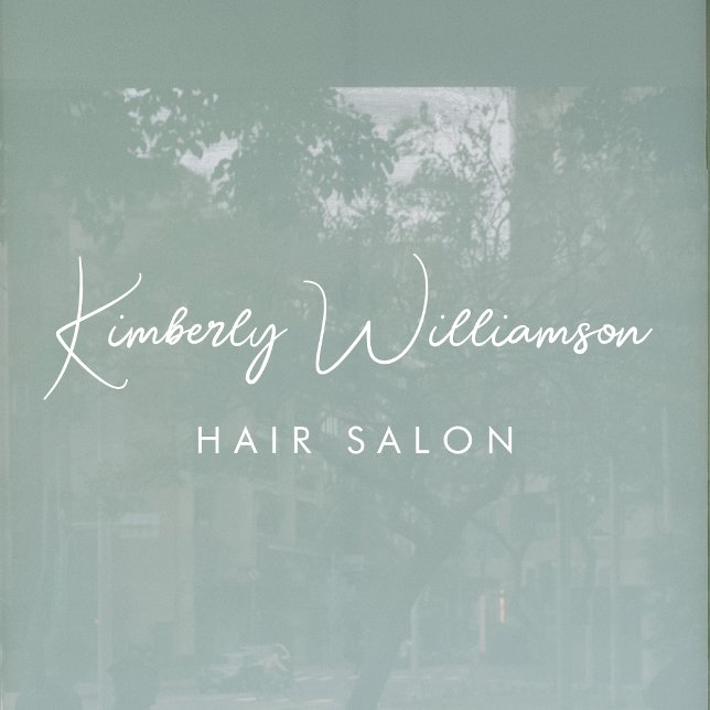 Vinilos Para Cristales Nombre de empresa Letra de firma Chic (Elevate your business with a window cling sign featuring your name in a chic signature script)