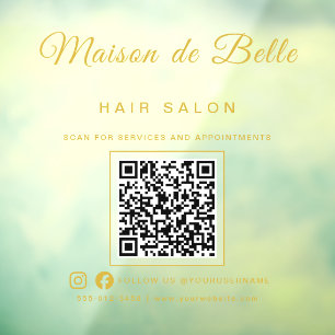Vinilos Para Cristales Nombre de la Empresa Código QR de Letra Firma de L