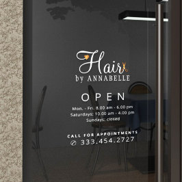 Vinilos Para Cristales Nombre de la peluquería horario de apertura calcom