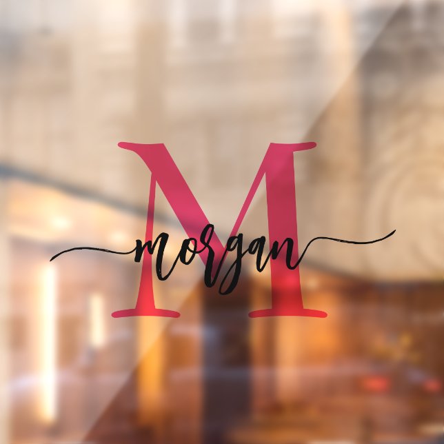 Vinilos Para Cristales Nombre de Monograma Rosa Brillante Empresarial Cor (Hoja 2)