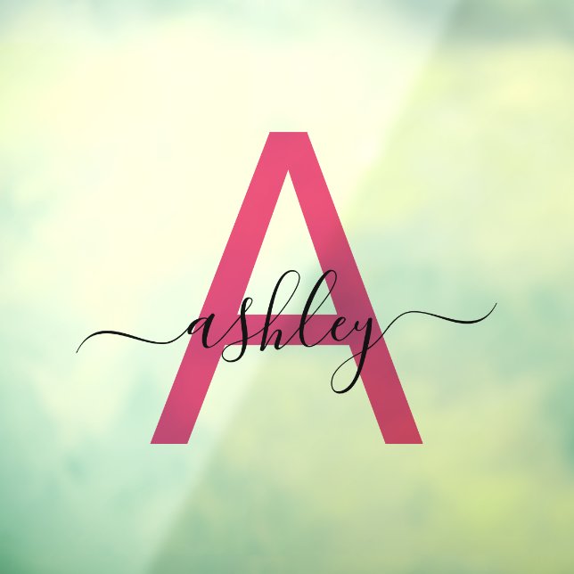 Vinilos Para Cristales Nombre de Monograma Rosa Brillante Negocios Empres (Hoja 3)