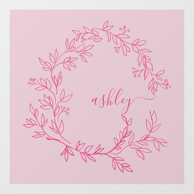 Vinilos Para Cristales Nombre de Monograma Rosado Caliente Empresa (Hoja)