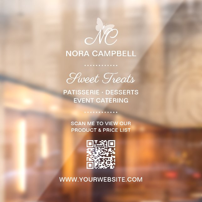 Vinilos Para Cristales Nombre de Negocio con Monograma Profesional Simple (Hoja 2)