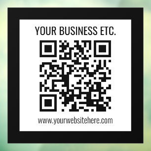 Vinilos Para Cristales Nombre de su negocio y código QR editable