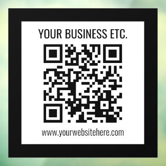 Vinilos Para Cristales Nombre de su negocio y código QR editable