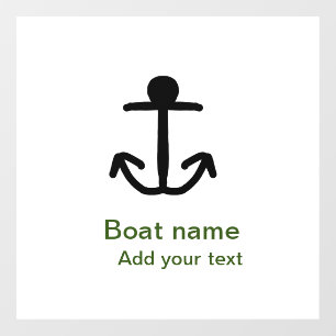 Vinilos Para Cristales Nombre del barco personalizado ancla vela verano a