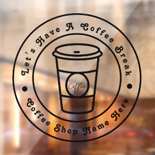 Vinilos Para Cristales Nombre del logotipo empresarial Let's Have A Coffe