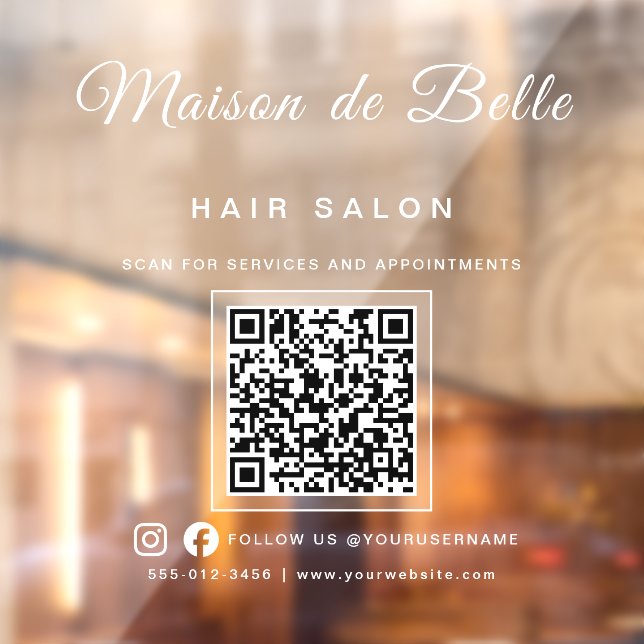 Vinilos Para Cristales Nombre del Negocio Código QR de Letra Script de Fi (Hoja 2)